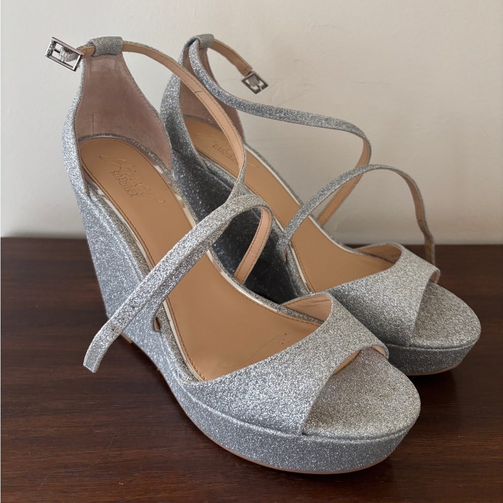 Jewel Badgley Mischka Open Toe Wedges